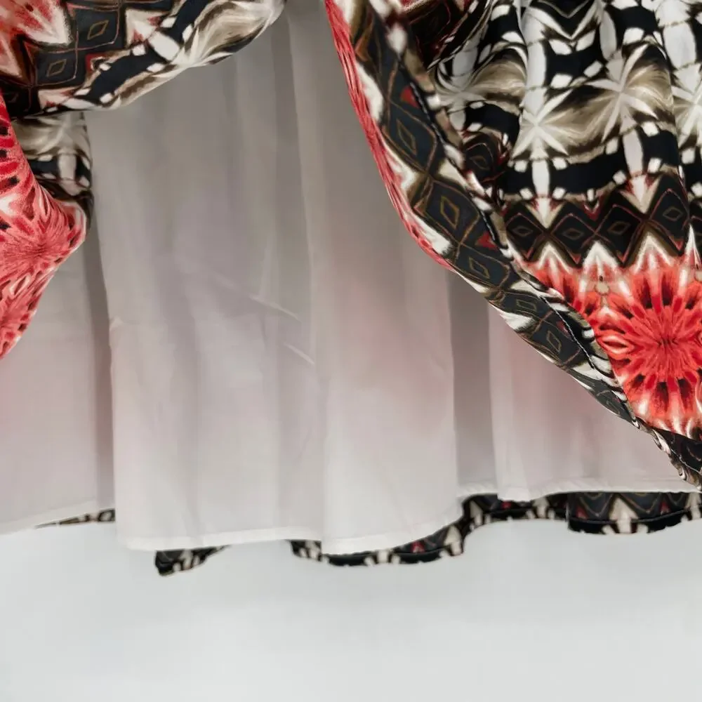White House Black Market Printed A-line Skirt Size Medium